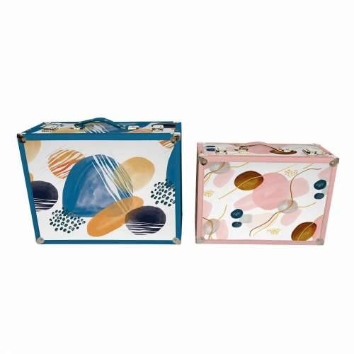 Set ukrasnih kutija DKD Home Decor Apstraktno Drvo Poliester (43 x 19 x 34 cm) (2 pcs) Cijena