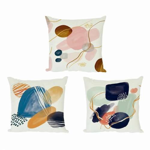 Jastuk DKD Home Decor Plastika Plava Zelena Pisana Roza Pravokutno Kvadratno Apstraktno 50 x 12 x 50 cm (3 Dijelovi) Cijena
