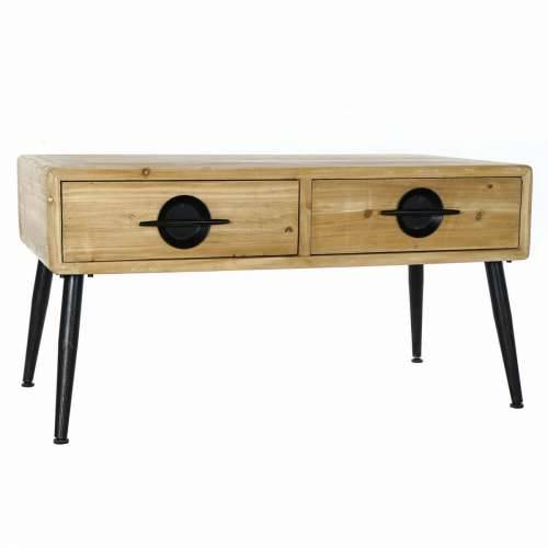 Pomoćni stolić DKD Home Decor Smeđa Crna Metal Jela 100 x 50 x 52,5 cm Cijena
