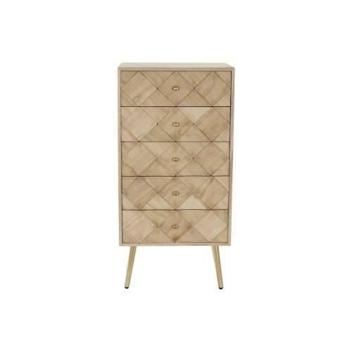 Ormarić s ladicama DKD Home Decor   Svijetlo smeđi Metal Borovina Paulovnija Prirodno moderan 45 x 35 x 93 cm Cijena