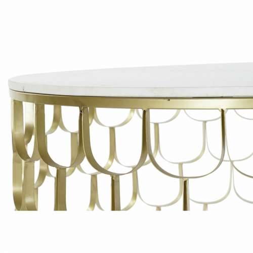 Pomoćni stolić DKD Home Decor 81 x 81 x 42 cm zlatan Bijela Plastika Mramor Željezo Cijena