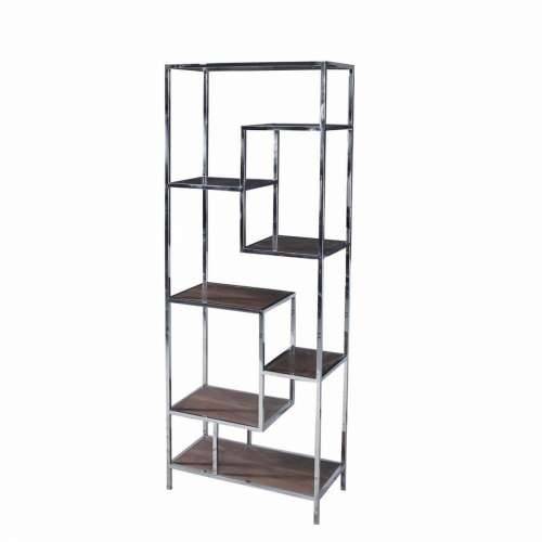 Polica DKD Home Decor Srebrna Čelik Drvo MDF (80 x 40 x 200 cm) Cijena