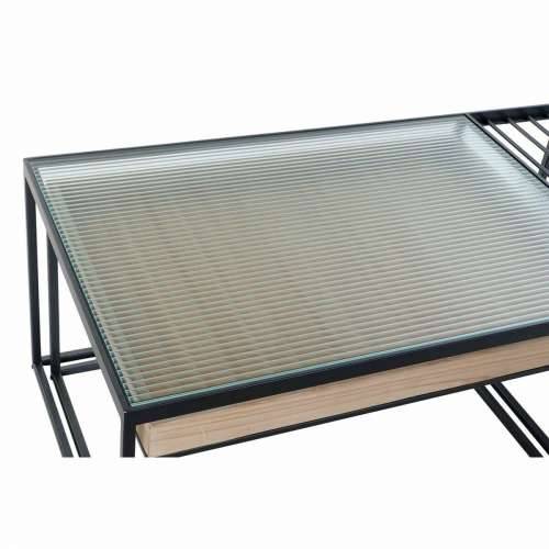 Stolić za dnevni boravak DKD Home Decor Crna Pisana Prirodno Drvo Metal Bambus Kristal 110 x 60 x 45 cm Cijena