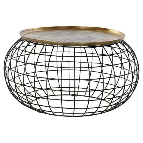 Pomoćni stolić DKD Home Decor 80 x 80 x 44 cm Crna zlatan Aluminij Plastika Cijena