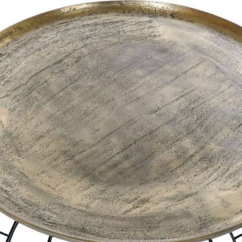 Pomoćni stolić DKD Home Decor 80 x 80 x 44 cm Crna zlatan Aluminij Plastika Cijena