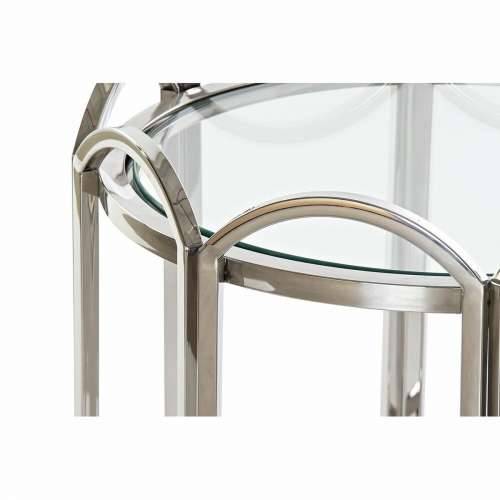 Pomoćni stolić DKD Home Decor Kristal Srebrna Metal (55 x 55 x 55 cm) Cijena
