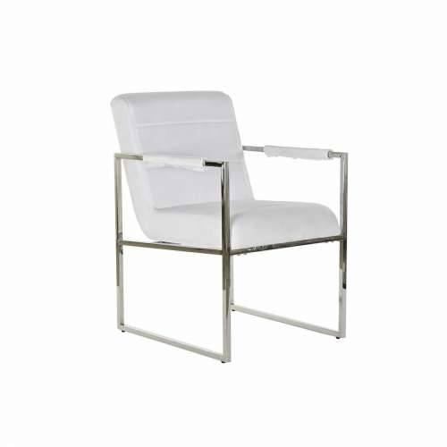 Naslonjač DKD Home Decor Poliester Čelik Bijela (56 x 68 x 92 cm) Cijena