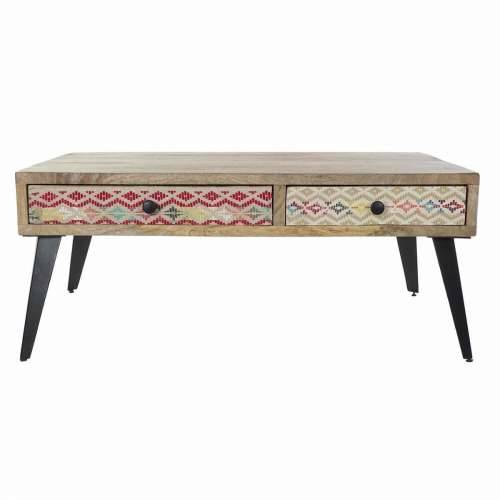 Pomoćni stolić DKD Home Decor 110 x 70 x 46 cm Crna Metal Smeđa Pisana Drvo Manga Cijena