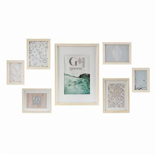 Ramă foto de Perete DKD Home Decor 32,5 x 1,5 x 45 cm Kristal Prirodno Zelena Drvo MDF Skandinavski Cijena