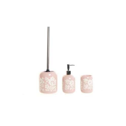 Set za Kupaonicu DKD Home Decor 8 x 8 x 17,5 cm Keramika Roza Bijela Cijena