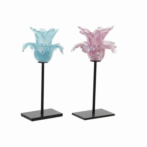 Svijećnjak DKD Home Decor Plava Roza Metal Kristal 12 x 12 x 24 cm (2 kom.) Cijena