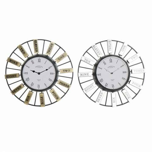 Zidni sat DKD Home Decor 40 x 6,4 x 40 cm Kristal Srebrna zlatan Željezo (2 kom.) Cijena