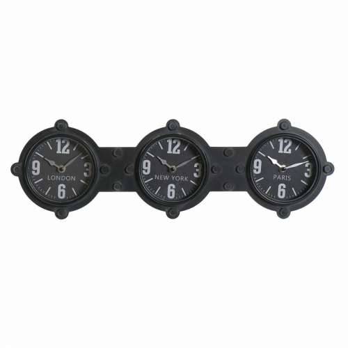 Zidni sat DKD Home Decor Kristal Crna Željezo (58 x 6.5 x 18 cm) Cijena