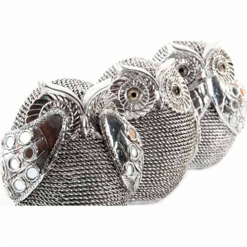 Ukrasna figura DKD Home Decor Pisana Srebrna Sova kromirano 12 x 11 x 14 cm (3 kom.) Cijena