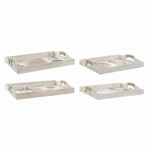 Set pladnjeva DKD Home Decor Bijela Crna zlatan Drvo MDF 40 x 30 x 6 cm (2 kom.) Cijena