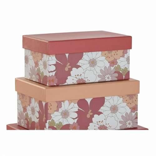 Set Složivih Kutija za Pospremanje DKD Home Decor Fuksija Bijela Ribolov Karton (43,5 x 33,5 x 15,5 cm) Cijena