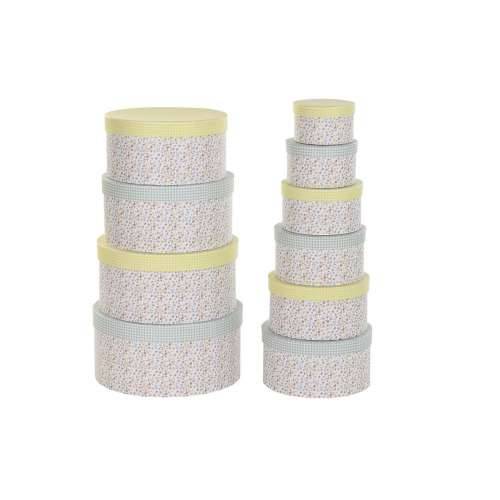 Set Složivih Kutija za Pospremanje DKD Home Decor Zelena Rumena Pisana Karton (37,5 x 37,5 x 18 cm) Cijena
