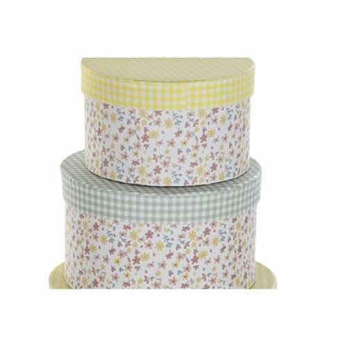 Set Složivih Kutija za Pospremanje DKD Home Decor Zelena Rumena Pisana Karton (37,5 x 37,5 x 18 cm) Cijena