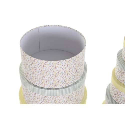 Set Složivih Kutija za Pospremanje DKD Home Decor Zelena Rumena Pisana Karton (37,5 x 37,5 x 18 cm) Cijena