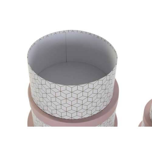 Set Složivih Kutija za Pospremanje DKD Home Decor Okruglo Roza Karton Cijena