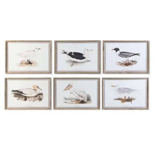 Slika DKD Home Decor 70 x 2,5 x 50 cm tradicionalan ptice (6 Dijelovi) Cijena