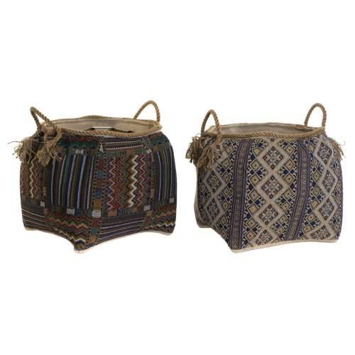 košara DKD Home Decor Prirodno vlakno 41 x 41 x 40 cm Boho (2 kom.) Cijena