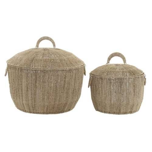 Set košara DKD Home Decor Smeđa Pisana Prirodno Juta juta Metal Boho 51 x 51 x 48 cm Cijena