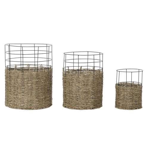 Set košara DKD Home Decor Metal Kolonijalni juta (35 x 35 x 45 cm) Cijena