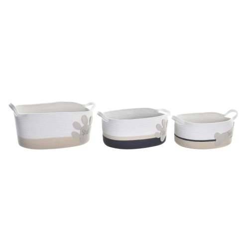 Set košara DKD Home Decor Bijela Siva Krema 60 x 31 x 25 cm (3 Dijelovi) Cijena