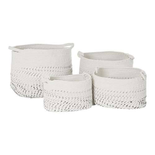 Set košara DKD Home Decor Bijela Crna Boho 36 x 36 x 33 cm (4 Dijelovi) Cijena