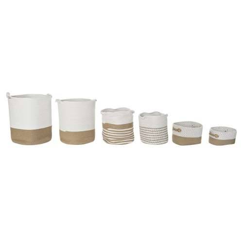 Set košara DKD Home Decor Bijela Pamuk juta (45 x 45 x 54 cm) (6 Dijelovi) Cijena