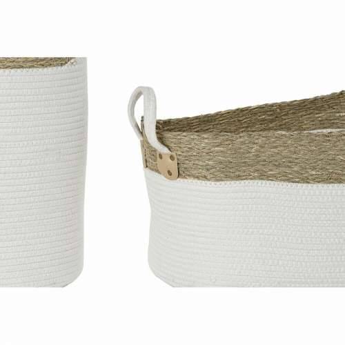 Set košara DKD Home Decor Bijela Pamuk Prirodno vlakno (41 x 41 x 52,5 cm) (7 Dijelovi) Cijena