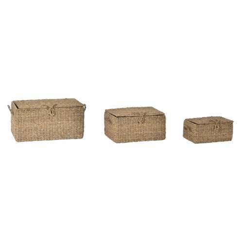 Set košara DKD Home Decor S poklopcem Prirodno Željezo Morska trava (50 x 34 x 25 cm) (3 Dijelovi) Cijena