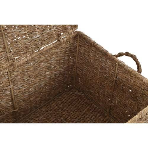 Set košara DKD Home Decor S poklopcem Prirodno Željezo Morska trava (50 x 34 x 25 cm) (3 Dijelovi) Cijena
