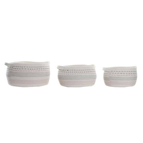 Set košara DKD Home Decor Bijela Crna Oranžna 52 x 43 x 25 cm Cijena