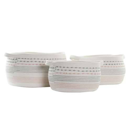 Set košara DKD Home Decor Bijela Crna Oranžna 52 x 43 x 25 cm Cijena