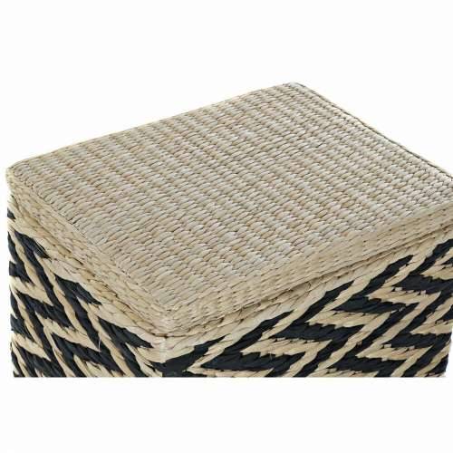 Košara za Rublje DKD Home Decor Prirodno Crna Poliester Kolonijalni Vlakna (43 x 32 x 50,5 cm) Cijena