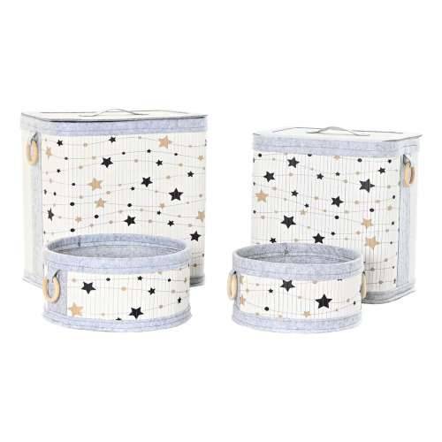 Set Košara DKD Home Decor Bijela Crna Siva zlatan Bambus Zvijezde 41 x 31 x 42 cm (4 Dijelovi) (2 kom.) Cijena