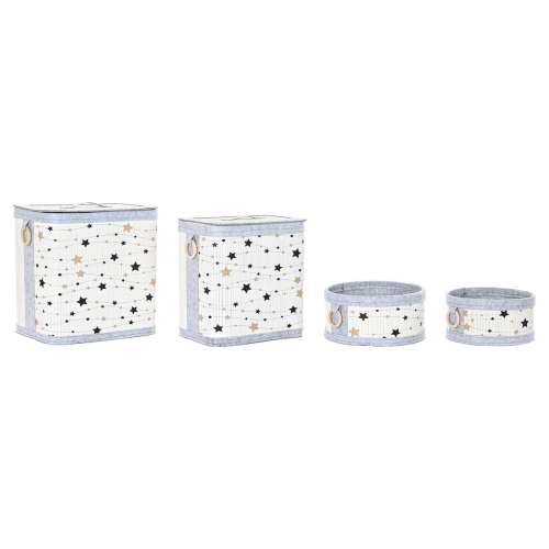 Set Košara DKD Home Decor Bijela Crna Siva zlatan Bambus Zvijezde 41 x 31 x 42 cm (4 Dijelovi) (2 kom.) Cijena
