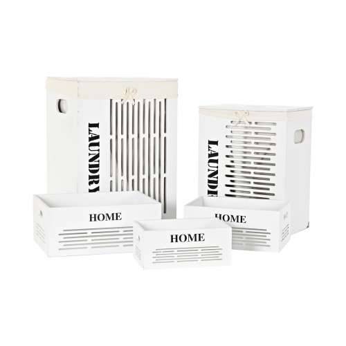 Set Košara DKD Home Decor Bijela Crna Bež Drvo MDF 40 x 30 x 56 cm (5 Dijelovi) (5 kom.) Cijena