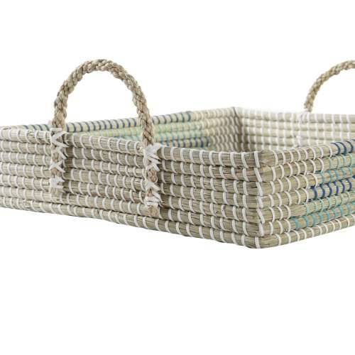 Set pladnjeva DKD Home Decor Bijela Turkizno Prirodno 48 x 38 x 15 cm (2 kom.) Cijena