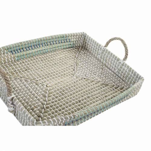 Set pladnjeva DKD Home Decor Bijela Turkizno Prirodno 48 x 38 x 15 cm (2 kom.) Cijena