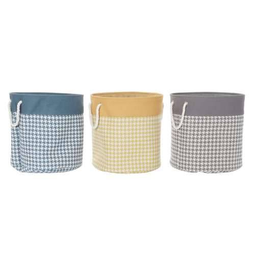 Košara za prljavo rublje DKD Home Decor Pileća nožica Siva Plava Rumena 45 x 45 x 45 cm (3 kom.) Cijena