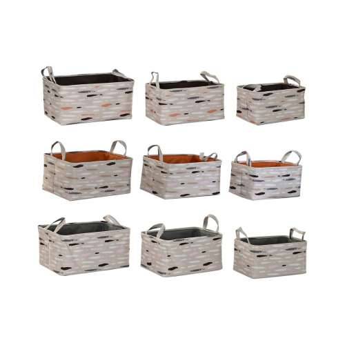 Set košara DKD Home Decor Smeđa Siva Oranžna 40 x 30 x 20 cm (3 kom.) Cijena