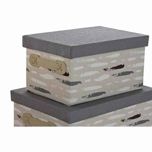 Set Složivih Kutija za Pospremanje DKD Home Decor Smeđa Siva Oranžna 40 x 30 x 20 cm Cijena
