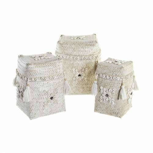 Set košara DKD Home Decor Bijela Bambus Školjke (24 x 24 x 30 cm) (3 Dijelovi) Cijena