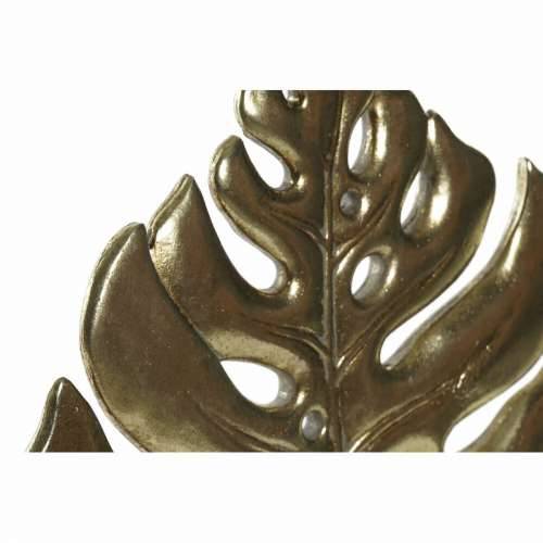 Ukrasna figura DKD Home Decor Crna zlatan Tropsko Biljni list 25,5 x 6 x 34 cm Cijena