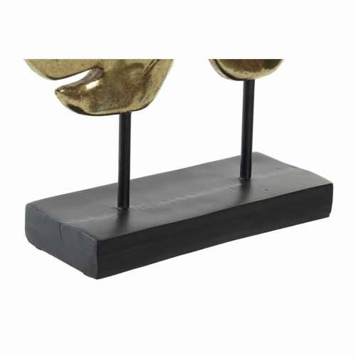 Ukrasna figura DKD Home Decor Crna zlatan Tropsko Biljni list 25,5 x 6 x 34 cm Cijena