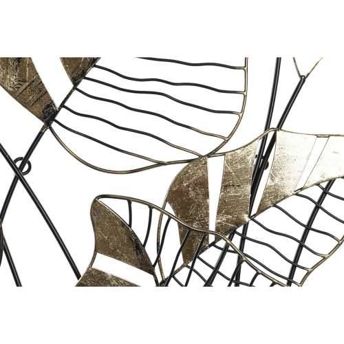 Zidni Ukras DKD Home Decor Crna zlatan Biljni list 77 x 2,5 x 103 cm Cijena
