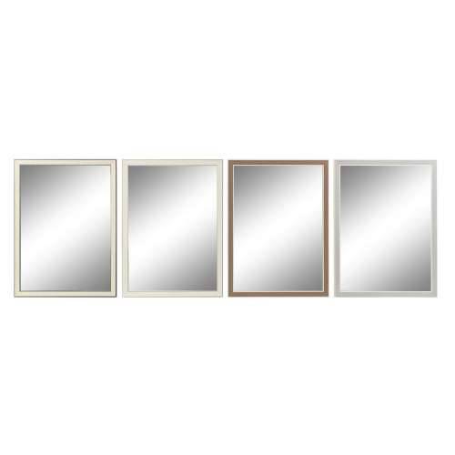 Zidno ogledalo DKD Home Decor Bijela Smeđa Siva 56 x 2 x 76 cm (4 kom.) Cijena